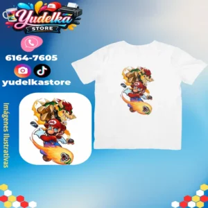 Suéter Blanco Sublimado Personalizado – Mario Bross y Bowser