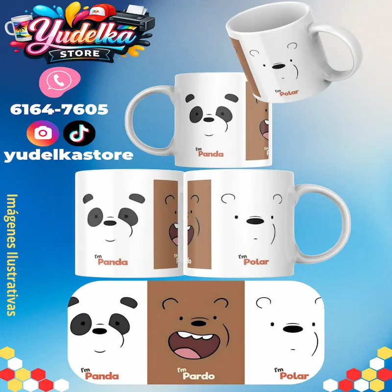 Taza 11Onz Polar Pardo y Panda